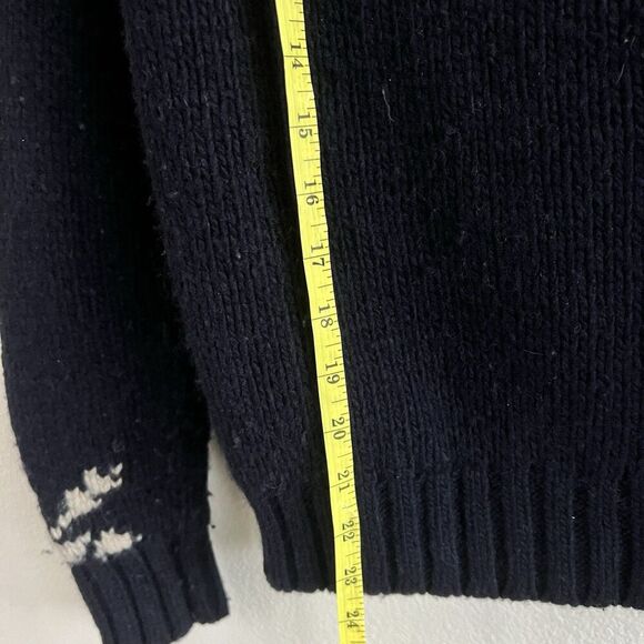 Eddie Bauer Womens Sz Sm Merino Wool Silk Blend Collared Sweater Blue Snowflake - Picture 6 of 8